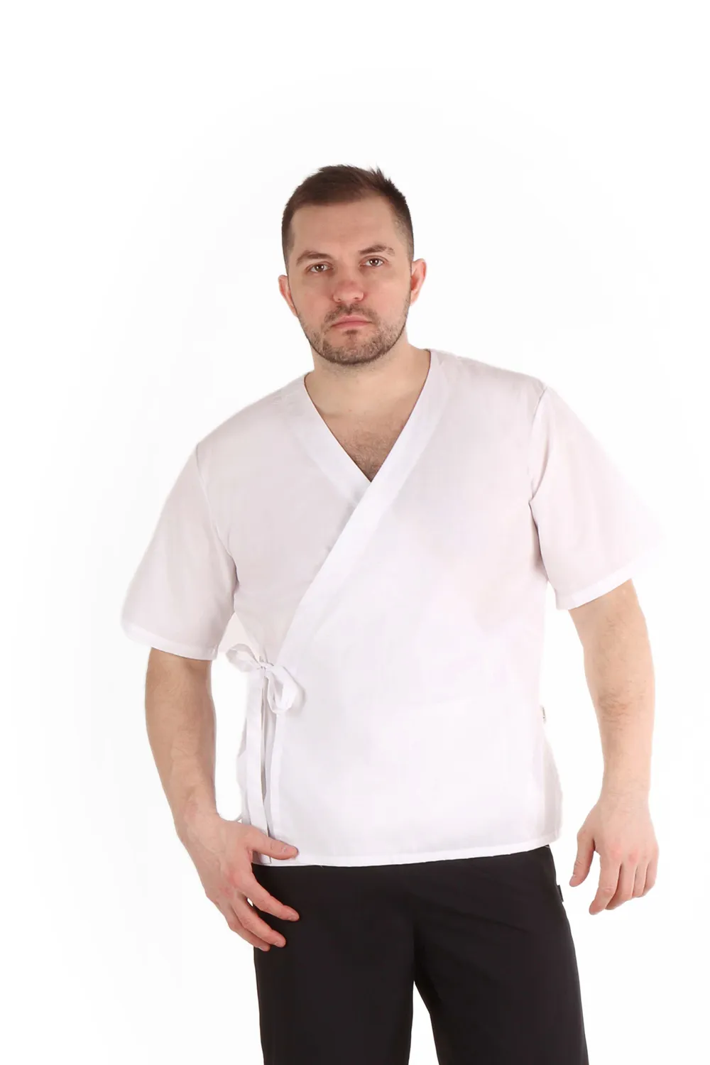 Блуза мужская на запахе (ТС plus size)